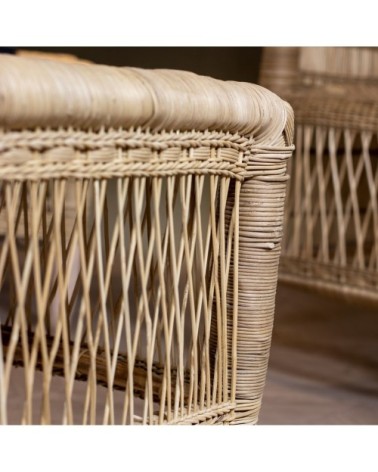 Table en rotin naturel tressé 100x40cm