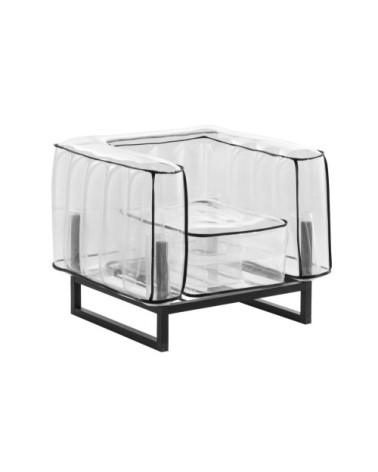 Fauteuil tpu transparent avec passepoil noir