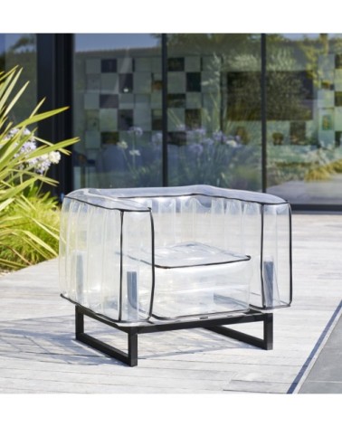 Fauteuil tpu transparent avec passepoil noir