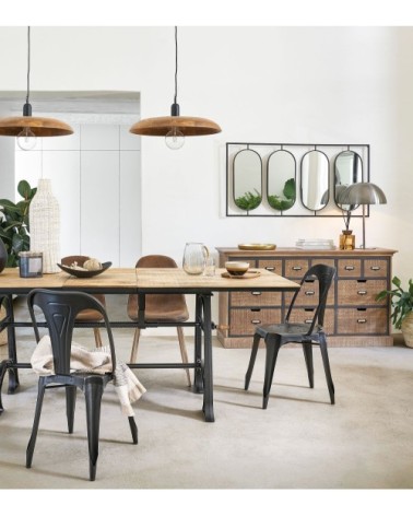 Chaise industrielle en métal noir