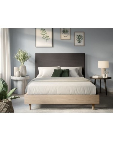 Tête de lit en velours côtelé - 160cm - gris
