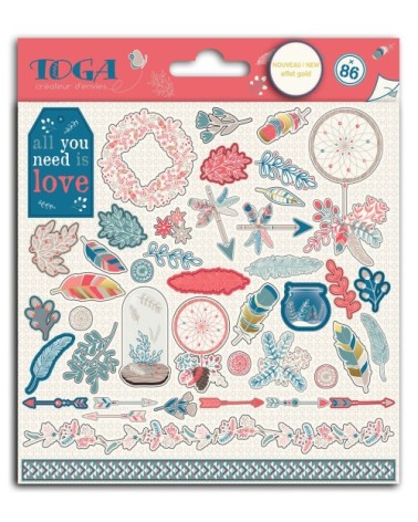 Lot de 86 stickers hygge