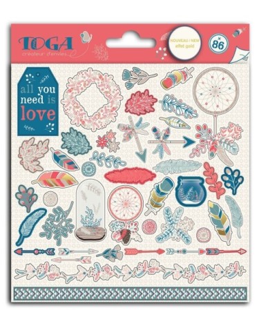 Lot de 86 stickers hygge