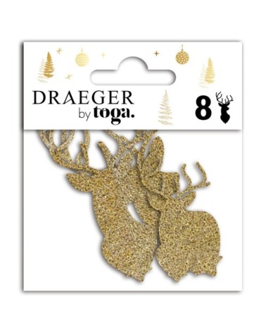 Die-cut rennes dorés de Noël