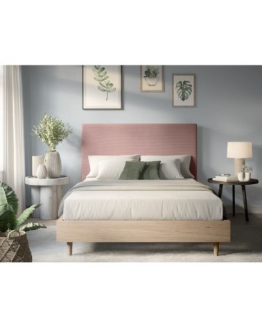 Tête de lit en velours côtelé - 140cm - rose
