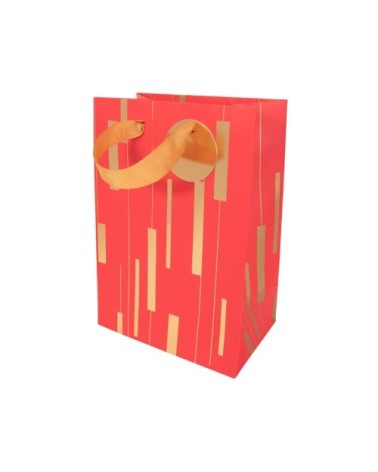 Sac cadeau noël rouge et or Petit format