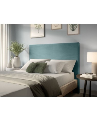 Tête de lit en velours côtelé - 160cm - bleu