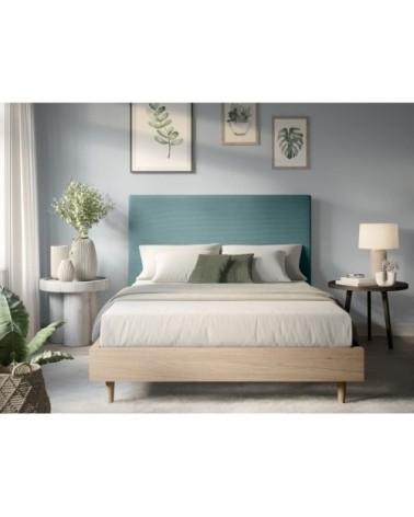Tête de lit en velours côtelé - 160cm - bleu
