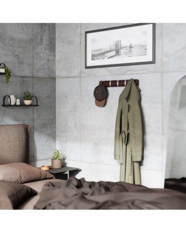 Porte manteaux flip 5 crochets expresso 50.9x6.5x3cm
