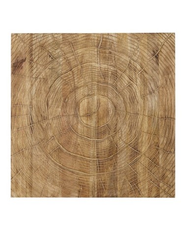 Décoration murale en bois de manguier, gravé marron 80x80