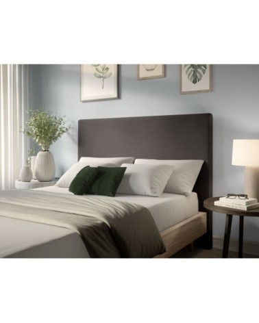 Tête de lit en velours côtelé - 140cm - gris