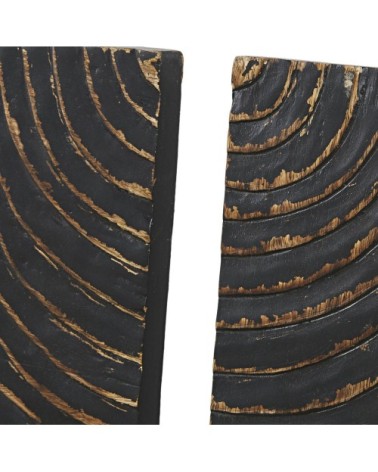 Ensemble de 4 décorations murales en bois noirci 100x100