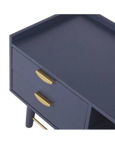 Meuble TV 2 tiroirs bleu foncé