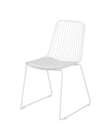 Chaise en métal blanc