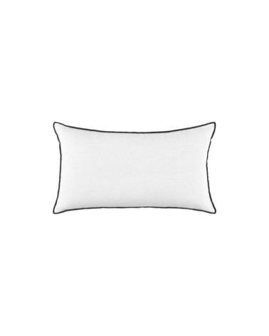 Housse de coussin 28x47 cm Blanc pur et bourdon noir  en Lin