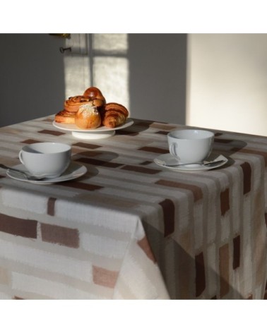 Nappe enduite carrée 120 x 120 cm chocolat