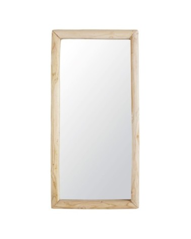 Miroir en bois de teck beige et marron 60x122