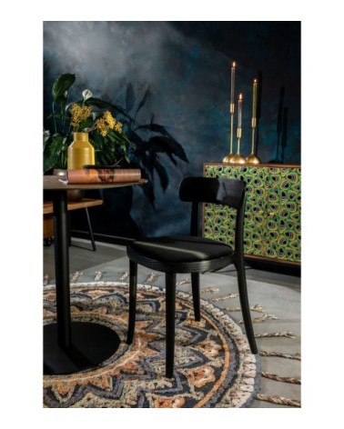 Chaise de repas en velours noir