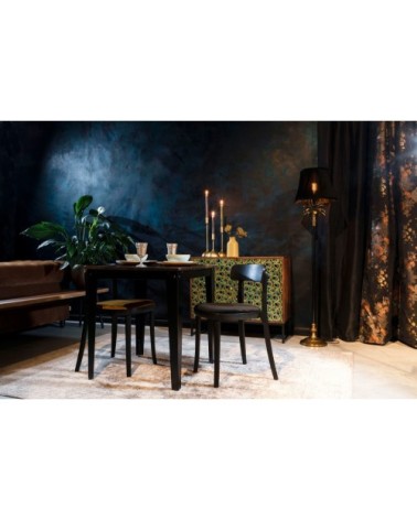 Chaise de repas en velours noir