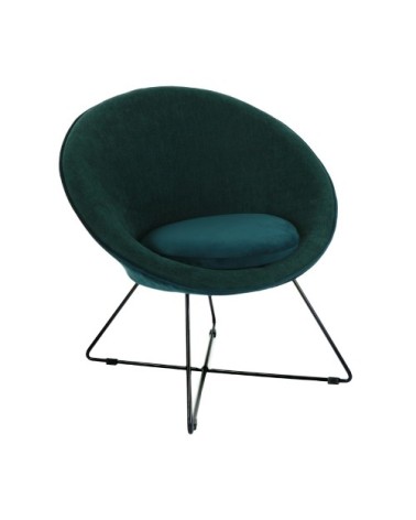 Fauteuil en velours vert émeraude