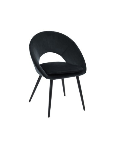 Fauteuil de table en velours noir