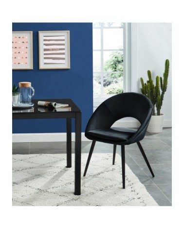 Fauteuil de table en velours noir