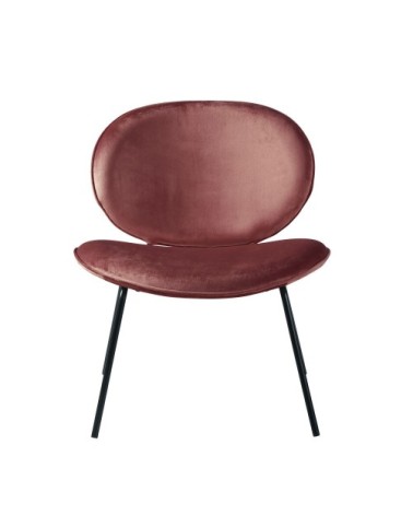 Fauteuil en velours terracotta