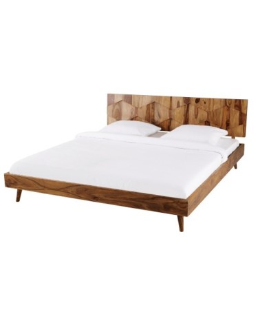 Lit 180x200 vintage en bois de sheesham massif