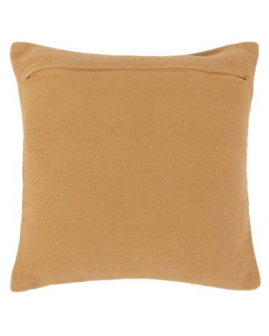 Housse de coussin en coton beige sable avec galon 40x40