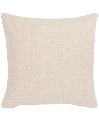 Housse de coussin en coton tramé beige 40x40