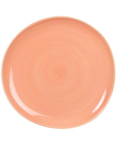 Assiette plate en grès rose