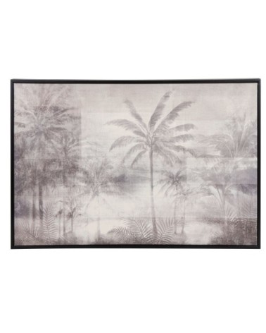 Toile imprimé jungle gris anthracite et noire 62x42