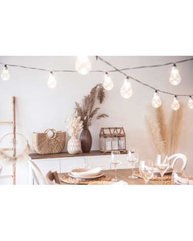 Déco murale couronne en métal, bambou et élément naturel séché 30x45