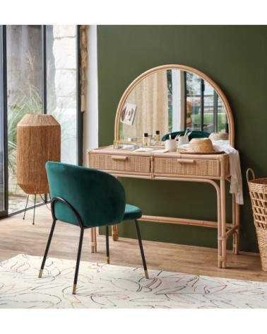 Tapis tufté motif végétal écru et multicolore 140x200