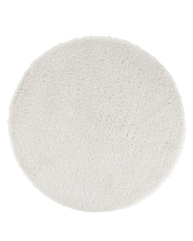 Tapis rond à bouclettes blanches D160