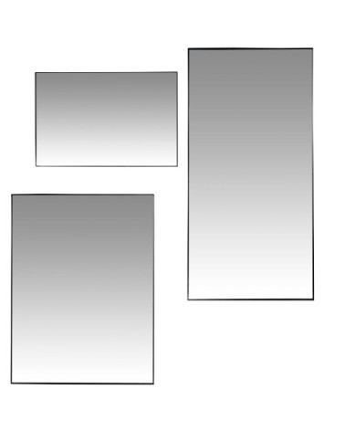 Miroirs en métal noir (x3) 30x60
