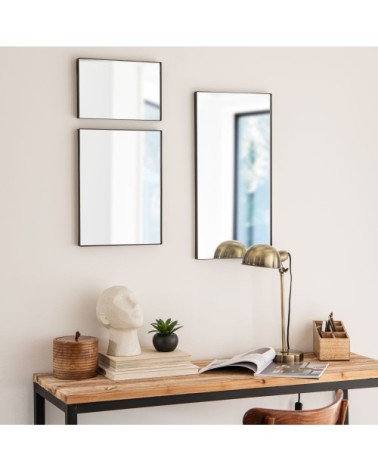 Miroirs en métal noir (x3) 30x60