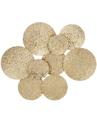 Déco murale ronds en métal doré 71x65