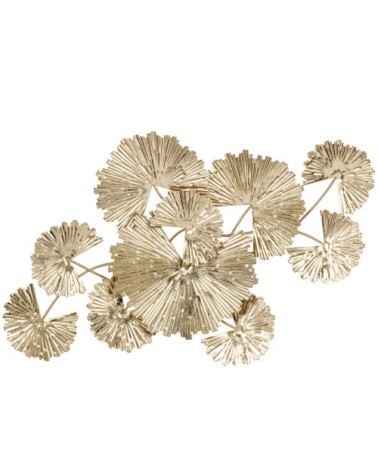 Déco murale en métal doré 75x48