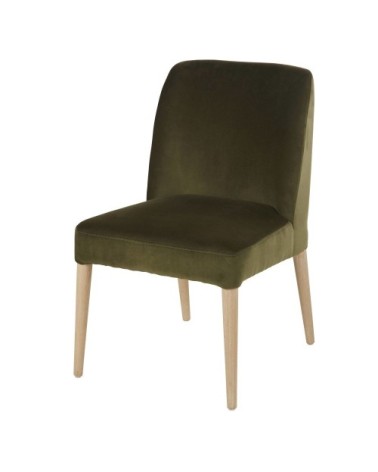 Chaise en velours vert