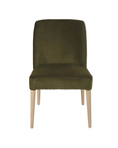 Chaise en velours vert
