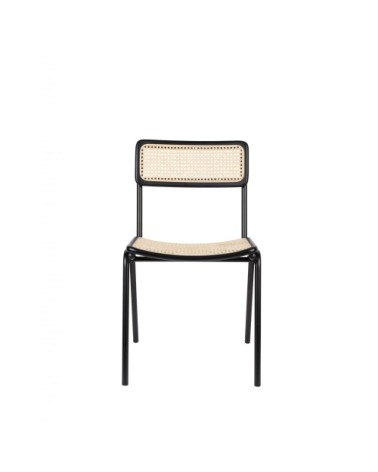 Lot de 2 chaises en cannage noir