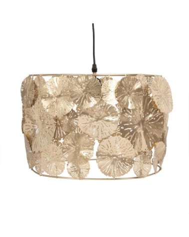 Suspension fleurs en métal ciselé doré