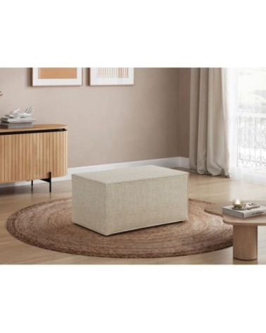 Pouf en tissu texturé 3d - beige