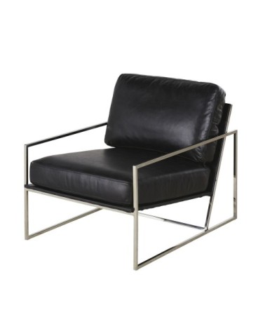 Fauteuil en cuir noir