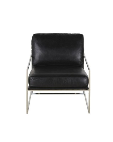 Fauteuil en cuir noir