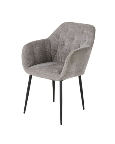 Fauteuil à dîner en velours gris clair