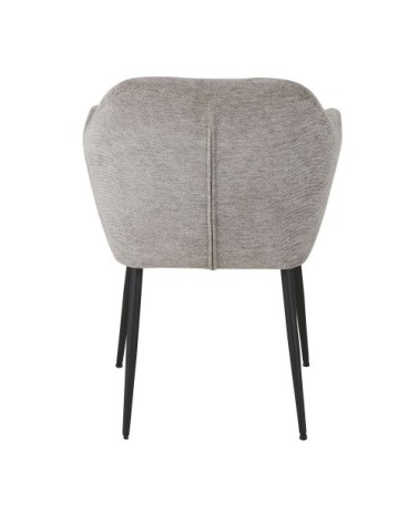 Fauteuil à dîner en velours gris clair