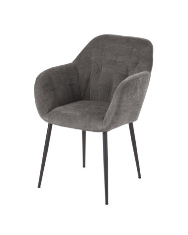 Fauteuil à dîner en velours taupe