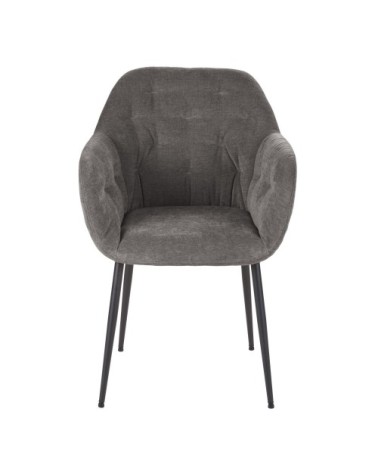 Fauteuil à dîner en velours taupe